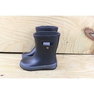 Bogs Rain Boots 8 Skipper Solid Black Baby Toddler 24 Slip On New